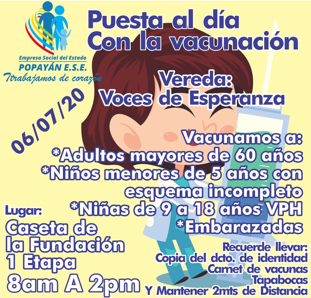 vacunación 6 julio 2020 vices de esperanza