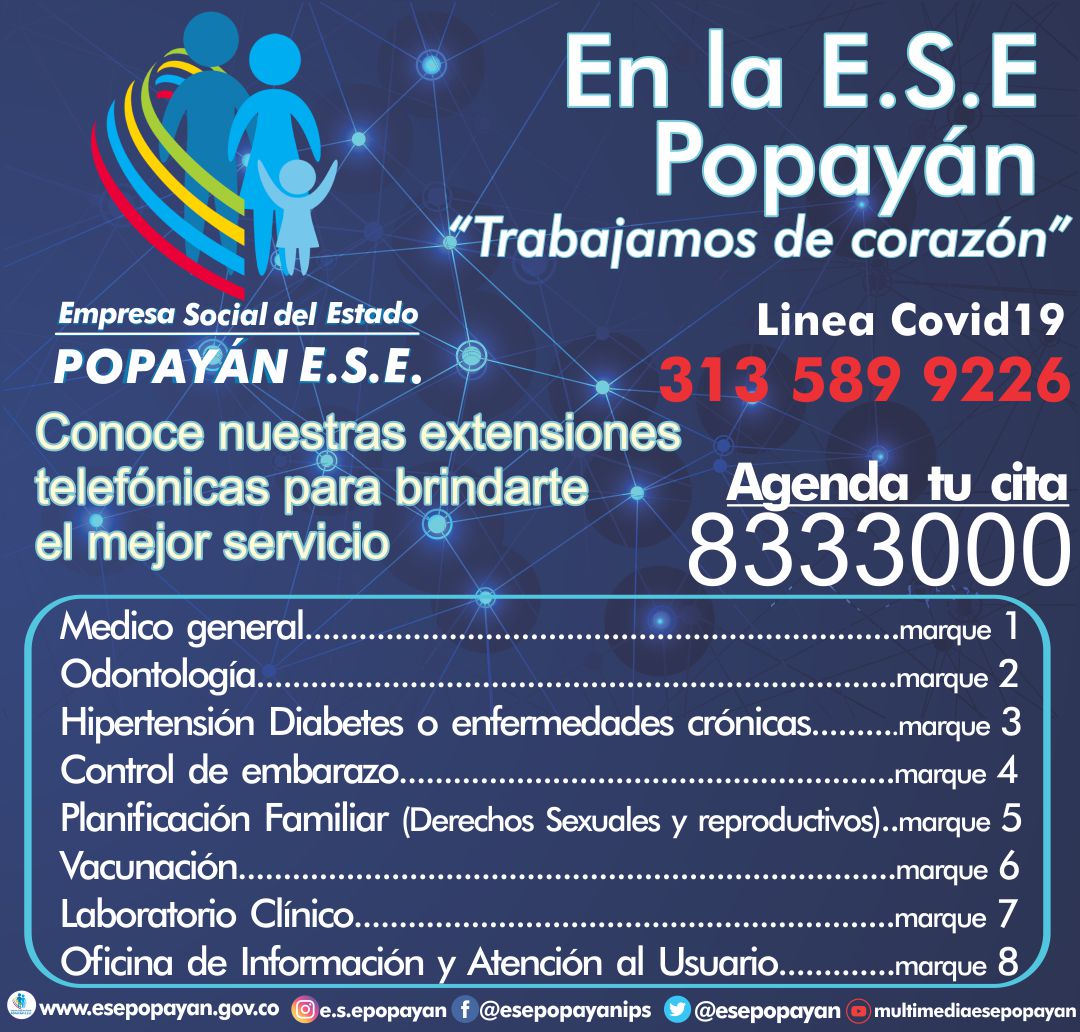 Extensiones para citas ESE POPAYÁN